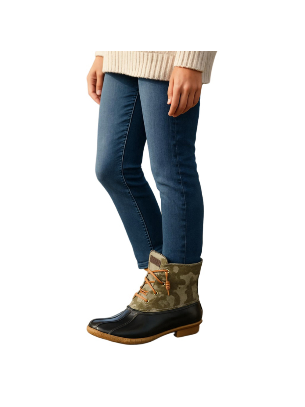 Saltwater Duck Boot Water Resistant Camo Olive Size 6.5 NWT